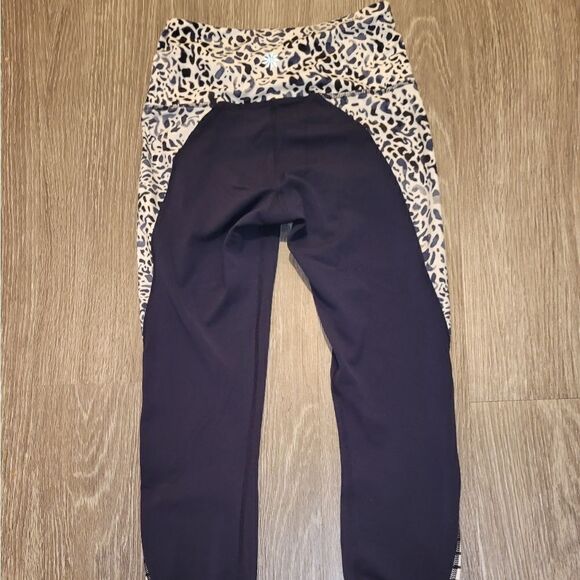 ATHLETA Navy Blue Leggings Stripe Leopard Print Size XXS - Picture 5 of 10